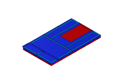 Landing mat with a single landing zone for TeamGym