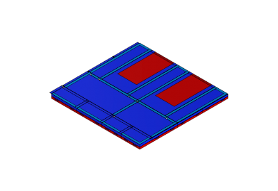 Landing mat with a double landing zone for TeamGym
