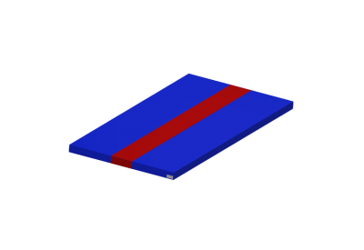 Mattenoberteil aus Stretchgewebe - 300x150x10 cm - blau/rot