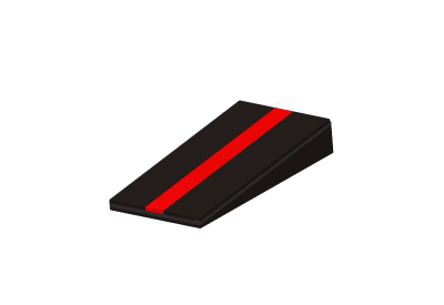 Betræk softkile - 300x150x15/50 cm - sort/rød