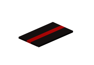 Mattenoberteil aus Stretchgewebe - 300x150x10 cm - schwarz/rot