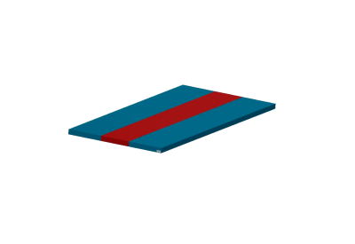 Strækstoftop til softtop - 400x200x10 cm - blå/rød